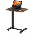thumbnail image 1 of Bureau Debout à Hauteur Réglable - Table Mobile pour Ordinateur Portable Brun Rustique avec Roulettes - 25,6 Pouces x 18,9 Pouces - Idéal pour le Bureau à Domicile et les Espaces de Travail Flexibles, 1 of 7