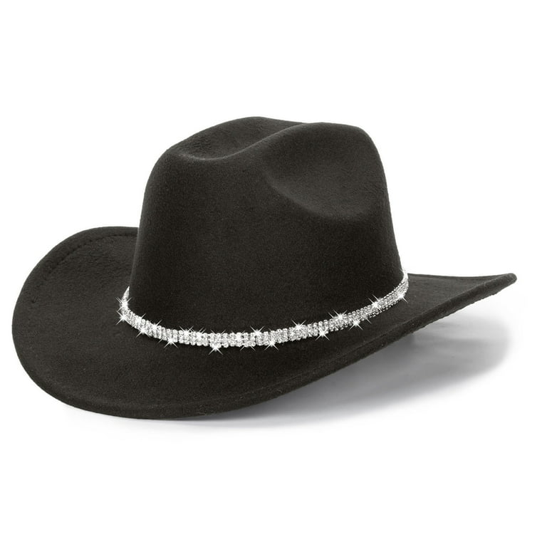 YUDTA Women Sparkly Rhinestone Cowgirl Hat - Unisex Wide  display picture 1