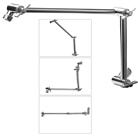 Shower Head Extension Arm Extender 16 Inch Adjustable Angle Height G1/2 Universal