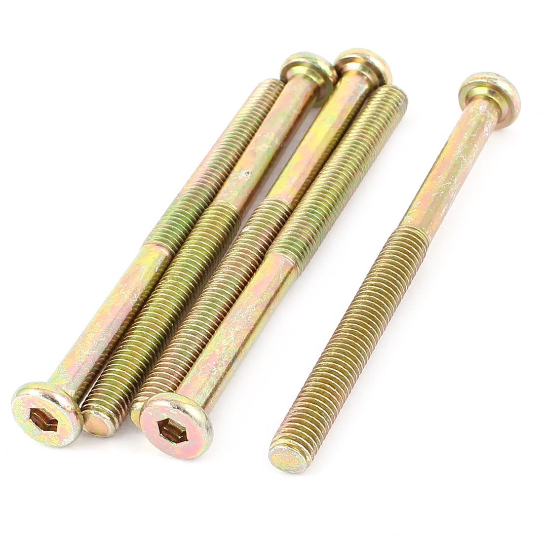 Uxcell M8 x 100mm Threaded Hexagon Socket Head Cap Screws Bolts Bronze