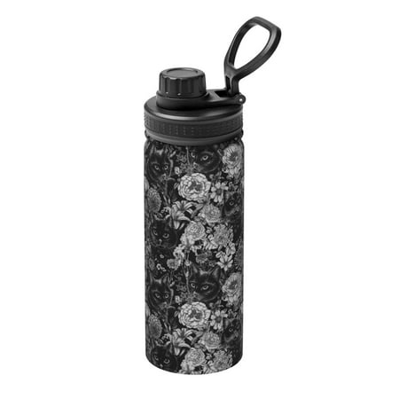 

Ocsxa Black Cats In A Garden Print 18oz Stainless Steel Water Bottle Unisex Water Bottle Insulated Sports Water Cup Flask for Cold Water Drinks/Sports/Travel/Car/School