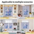thumbnail image 6 of Blue Flower Kitchen Curtains 96 Inch Length, Green Leaves Rustic Plaid Purple Grommet Top Bedroom Living Room Curtains, Light Filtering Cafe Curtain Drapes 2 Panels Set 104''x96'', 6 of 9