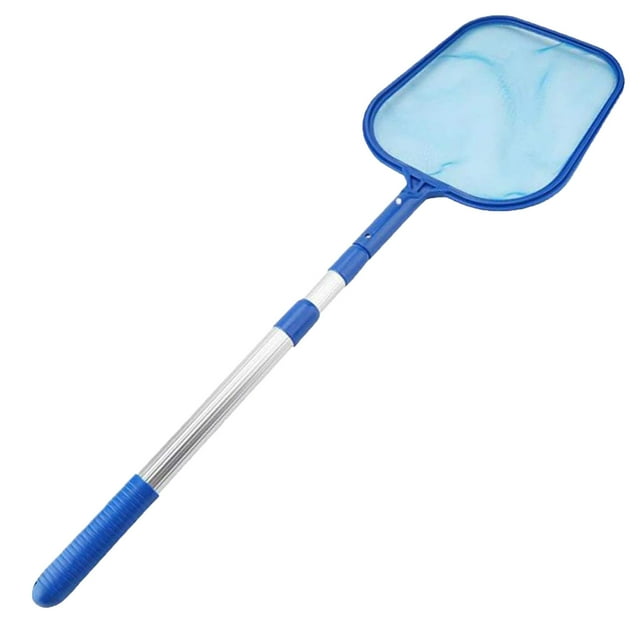 PVCS Pool Skimmer Net with 13.8-41.3inch Telescopic Pole Leaf Rake Mesh Frame Cleaner for Swimming Pool