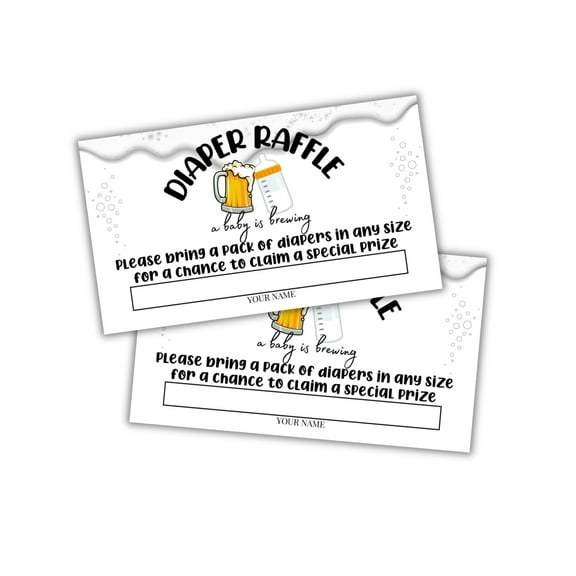 Lashicorn Beer Brewing Diaper Raffle Baby Shower 50pk 2x3.5 Bring Any Size for Chance to Win Invitations Brew Tower Books For Game Belly Advice