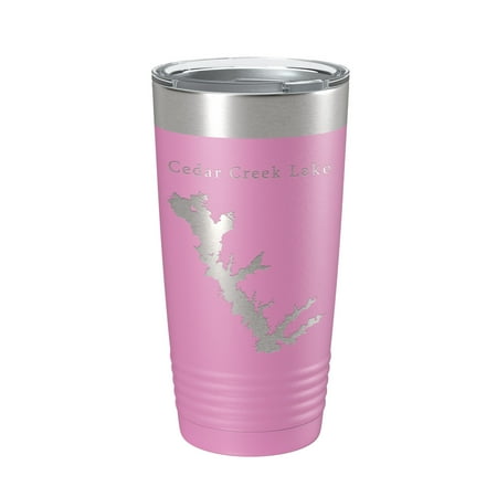 

Cedar Creek Lake Reservoir Map Tumbler Travel Mug Insulated Laser Engraved Coffee Cup Texas 20 oz Light Purple