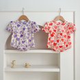 thumbnail image 3 of Ropa de verano para niñas, monos con estampado de corazón de manga corta para bebés, mono de una pieza a la moda para recién nacidos de 100 días de 0 a 2 años, 3 of 6