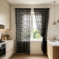 thumbnail image 4 of PYURTEP Vintage Lace Curtains 78 Inches Long, Floral Pattern Semi Blackout Sheer Curtains, Ruffled Edge Grommet Window Drapes for Living Room Bedroom, 4 of 6