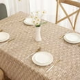 thumbnail image 3 of Heavy Duty Vinyl Tablecloth with Flannel Backing Waterproof Oil-Proof PVC Table Cloth Stain-Resistant Wipeable Rectangle or Square Table Cover (Weave, 60X102 Inch), 3 of 6