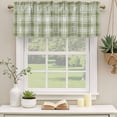 thumbnail image 3 of Sage Green Plaid Valances for Windows, Decorative Rod Pocket Window Valance Curtains, Modern Art Checkered Farmhouse Short Curtain Drapes for Kitchen/Bathroom/Living Room, 2 Panels, 60" W x 18" L, 3 of 8