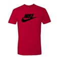 thumbnail image 3 of Nike Men's T-Shirt Logo Swoosh Printed Athletic Active Short Sleeve Shirt, Black, M, 3 of 5