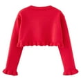 thumbnail image 2 of OBEEII Cardigan for Infant Toddle Girls Floral Embroidery Crochet Sweater Tops Long Sleeve Ruffle Shawl Coat Children Girls Shrug, 2 of 6