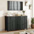 thumbnail image 7 of 55" Buffet Sideboard Cabinet with 4 Doors & 3 Drawers - Modern Storage Cabinet with Adjustable Shelves, Minimalist Coffee Bar & Kitchen Cupboard for Dining/Living Room, 7 of 7