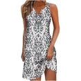 thumbnail image 2 of Viikei Summer Striped Boho Sleeveless Dress,2025 New Women's Printed V-neck Chest Button Sleeveless Dress Gray XXL, 2 of 5