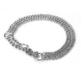 thumbnail image 4 of Dog Choker Collar No Pull Dog Collar Martingale Collar Seamless Die-Casting Three Row Chain Dog Collar for Dogs Training Walking (Silver,S(45cm x 2.0mm)3 row), 4 of 7