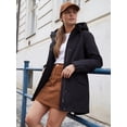 thumbnail image 4 of Rokka&Rolla Women's Stand Collar Trench Coat Windbreaker Jacket, 4 of 14