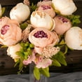 thumbnail image 2 of Efavormart 2 Pack | 19" Cream / Blush Rose Gold Silk Peony Flower Bouquet Arrangements, Artificial Wedding Bridal Bouquets, 2 of 10