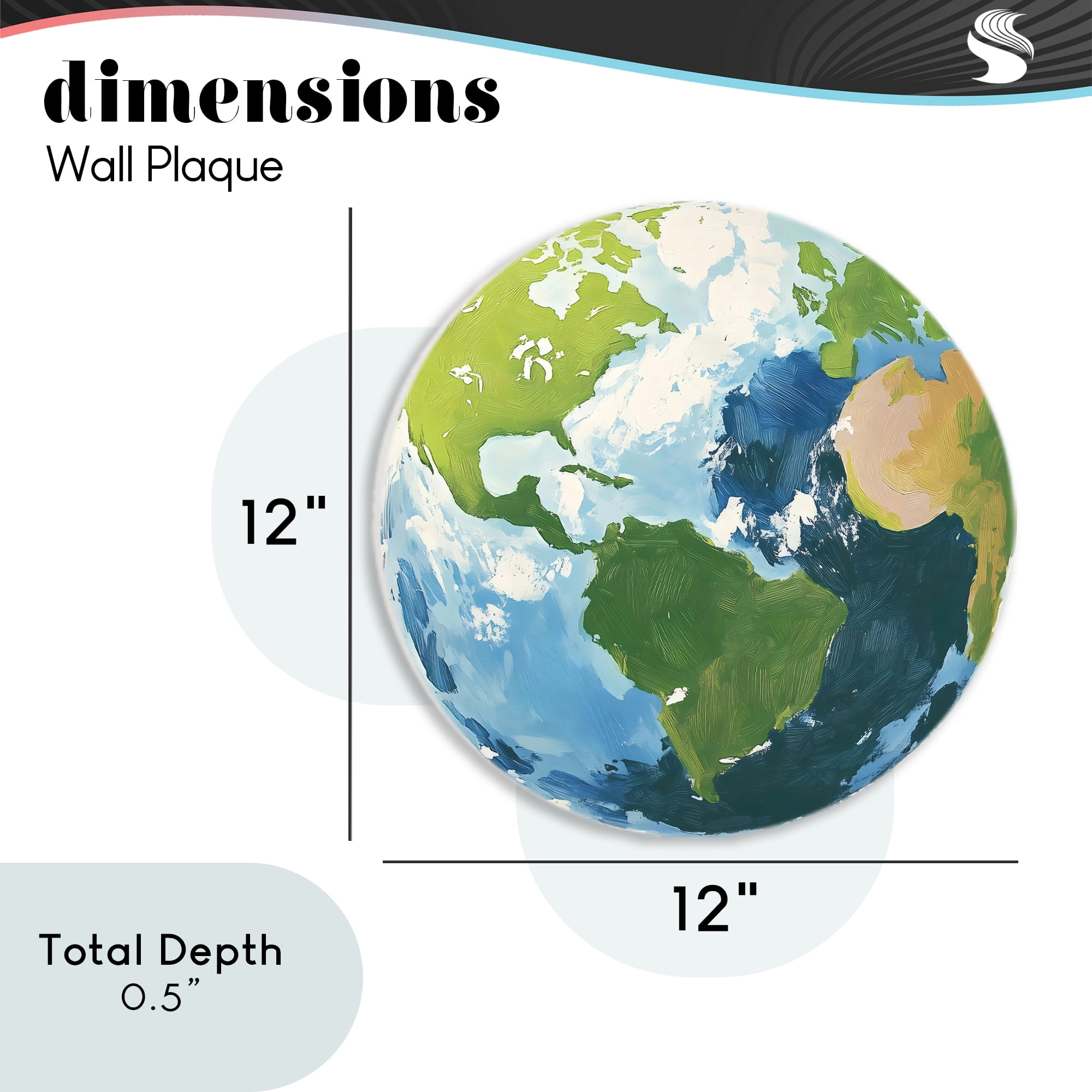 Stupell Industries Planet Earth over Cream Circular Wall Plaque, design by The Prints Vibe