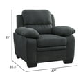thumbnail image 5 of Hugh 36 Inch Accent Chair- Dark Gray Polyester- Foam Cushioned- Solid Wood, 5 of 5