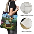 thumbnail image 3 of Lupi & Baduki Bolso de tela con estampado de lienzo para mujer, bolsa de compras reutilizable y estética, con cremallera interior, regalo para mujer, 35 × 40 cm., 3 of 6