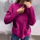 thumbnail image 4 of Chaqueta y abrigo informal de manga larga sin capucha para mujer, chaqueta de punto a rayas con botones de color liso y bolsillo con cremallera, cárdigan de manga larga, blusa para mujer, 4 of 7