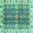 thumbnail image 1 of Ahgly Company Indoor Square Abstract Turquoise Blue Modern Area Rugs, 7' Square, 1 of 4