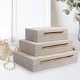 thumbnail image 2 of 3 Pcs Set Decorative Storage Boxes For Home Decor Treasure Box Jewelry Storage Wooden Box with hinged lid, 2 of 5