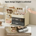 thumbnail image 5 of Cosmetic Makeup Organizer Featuring Double Bottom Slide Design with Storage Drawers Ideal Bathroom Vanity Organizer for Brushes Perfumes and Cosmetics, 5 of 6