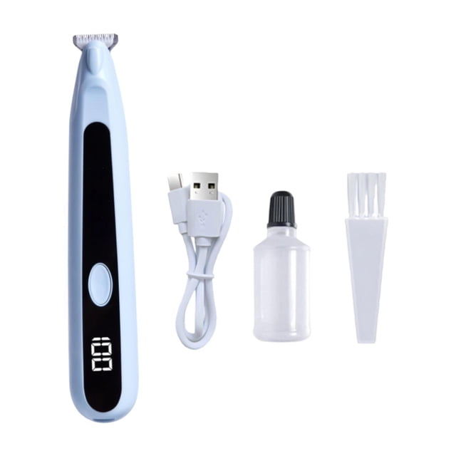 Recortador de pelo para patas de perro, silencioso, portátil, para ojos, orejas, cara y grupa, recargable. Azul