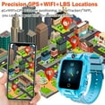 thumbnail image 3 of 4G Kids Smart Watch for Boys Girls, IP67 Waterproof WiFi Smartwatch with 90° Liftable 360° Rotatable Dial, GPS Tracker, SOS Calling, Front and Rear Camera for Kids Children Students (Blue), 3 of 10