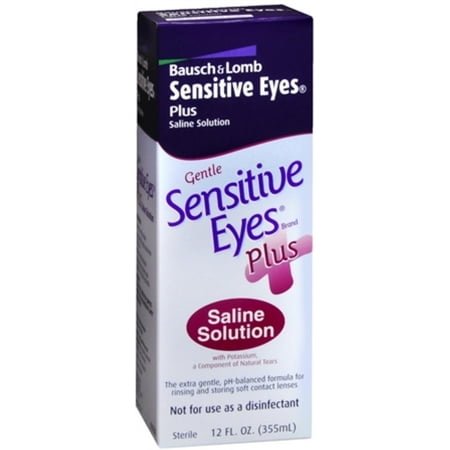 Bausch & Lomb Sensitive Eyes Plus Saline Solution 12 oz (Pack of