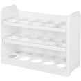thumbnail image 1 of Huevera para puerta de frigorífico, bandeja para huevos abatible de 3 capas, contenedor para huevos para frigorífico (blanco), 1 of 6