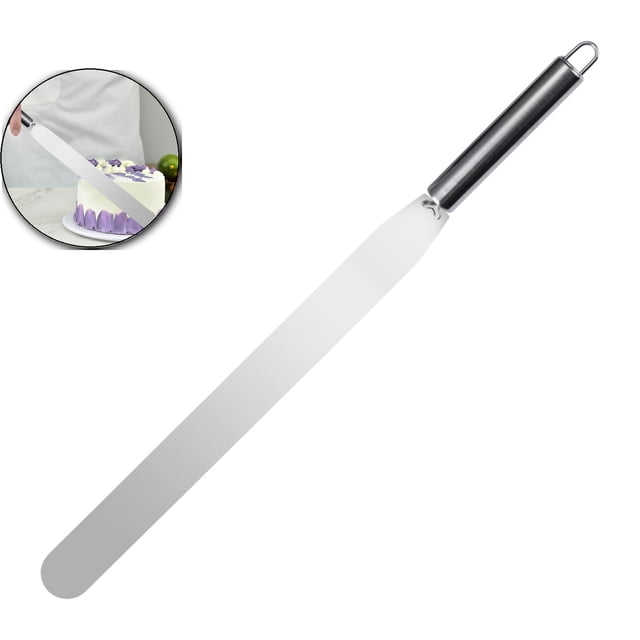 Dvruxg Stainless Steel Cake Spatula, Angled Icing Spreader Blade, Multifunctional Baking Decorating Tool for Pastry & Home Kitchen Use
