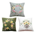 thumbnail image 1 of 3Pieces DIY Embroidery Pillow Covers Semi Finished Colorful Threads Pillow Case Fabric Floral Pattern Cross for Bedroom Decorative, 1 of 8