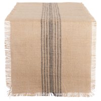 Design Imports Jute Burlap Middle Stripe Table Runner, 72"x14", 100% Jute, Multiple Colors/Sizes