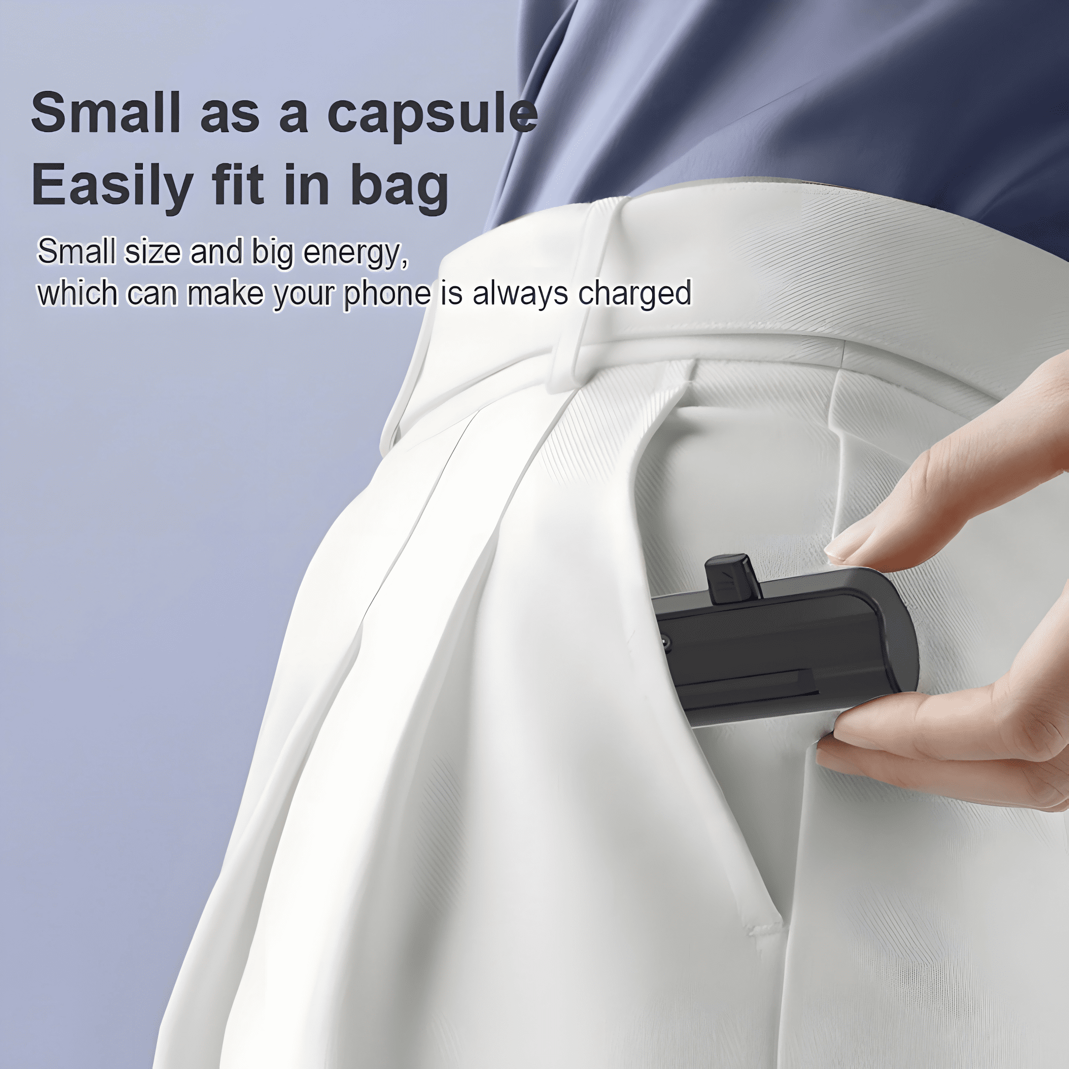 NIGOE Lightweight Phone Charger Pocket-sized Charger 4500mAh Compact Charger with Built-in L type Connector