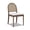 Ivory White, variant on Panama 18.5" Curved Resin Cane Rattan Side Dining Chair, Set of 2, Ebony Black Boucle