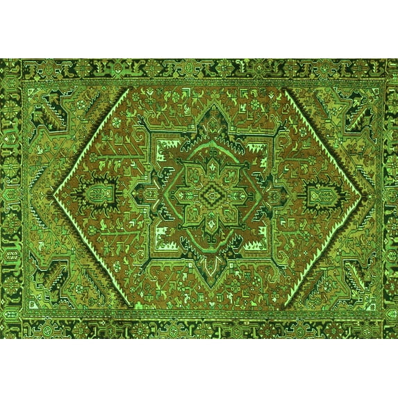 Ahgly Company Indoor Rectangle Persian Green Traditional Area Rugs, 2' x 3'
