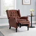 thumbnail image 4 of Noble House Bryce Standard Faux Leather Wing Back Recliner, Brown, 4 of 11