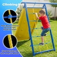 thumbnail image 4 of Swing Sets,Fashionsport Outfitters Heavy-Duty Metal Swing sets for Backyard, Playground,Outside Toys with Climber Net,Climber Wall,Saucer Swing,Wave Slide,Belt Swing ,Trapeze Bar for 7 Kids Aged 3-12, 4 of 11