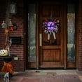 thumbnail image 3 of 16 Inch Witch Halloween Wreath,Hat Legs Pumpkin Door Decorations, Artificial Handmade Wreath for Front Door Or Indoor Wall Décor to Celebrate Halloween with Purple Light Strip, 3 of 6
