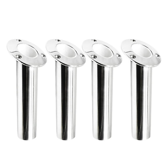 MARINE CITY Rod Holder with Drain Flush Mount Fishing Rod Pole Holders, Heavy-Duty 316 Stainless Steel, 30 Degree Angle, Corrosion-Resistant for Marines, Boats & Ships Pack of 4