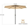 thumbnail image 2 of REDCAMP 10FT Patio Umbrella 8 Ribs Outdoor Table Market Umbrella with Push Button Tilt/Crank, Tan, 2 of 9