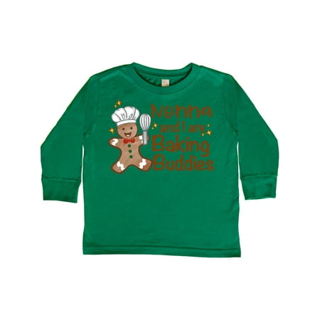 

Inktastic Nonna And I Are Baking Buddies Gift Toddler Boy or Toddler Girl Long Sleeve T-Shirt