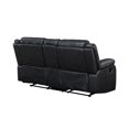 thumbnail image 6 of Martin 3 Pc Manual Reclining Sofa set finished with Faux Leather/ Wood in Black, 6 of 13