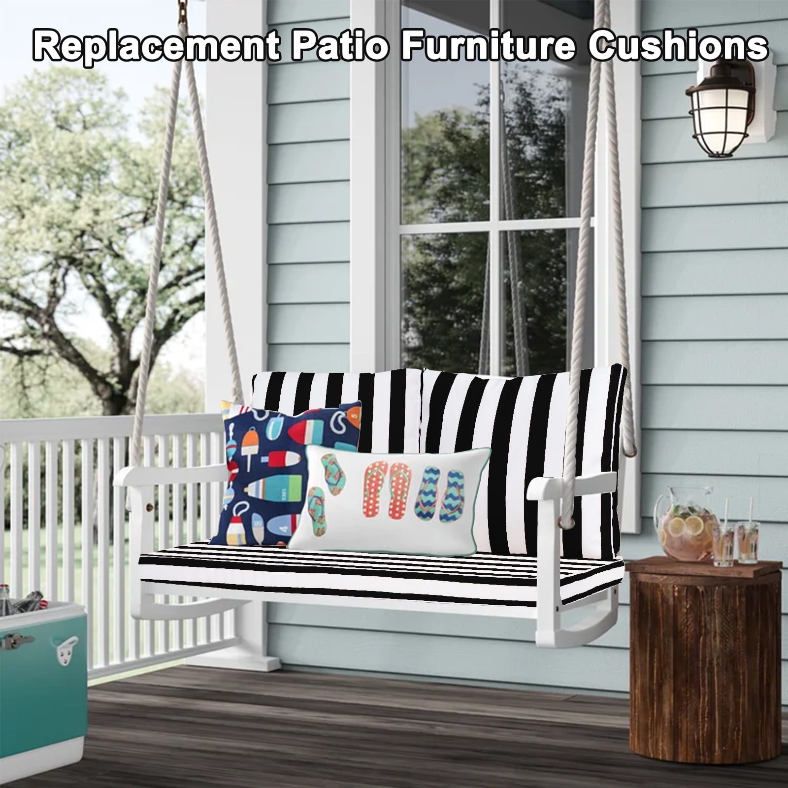 XXLYY Outdoor Loveseat Cushions, 48" x 24", Waterproof Fade Resistant Seat and Backrest Cushion Set for Patio Furniture