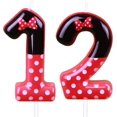 thumbnail image 1 of Bougies d'Anniversaire Souris Rouges (Rouge à Pois Blancs, Numéro 12), 1 of 7