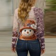 thumbnail image 4 of Women's Long Sleeve Shirts with Cute Print Graphic Tees Design, Blouses Casual Plus Size Basic Tops Pullover, Fashion Christmas Snowman Print Round Neck Top for Winter Wear,Orange,S, 4 of 7