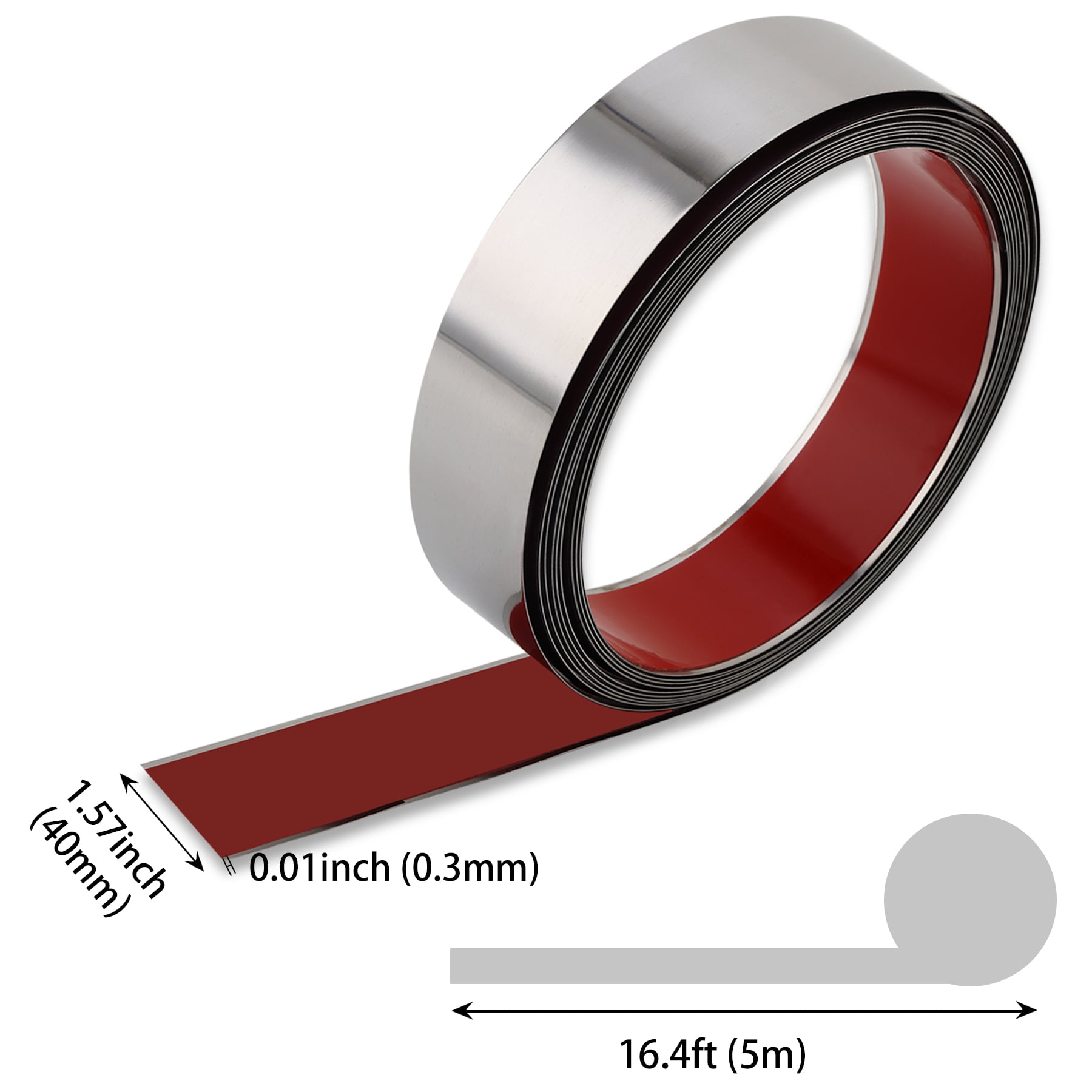 Gaahing Self-Adhesive Backing Metal Tape with 50 Pcs Magnets, Flexible Ferrous Memo Strips for Magnets, Bulletin Bar Board Office Home Use