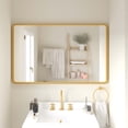 thumbnail image 3 of Emma + Oliver 48" x 30" Rectangular Wall Mirror with Gold Frame and Silver Backed Glass for Clarity for Entryways, Bathrooms & More, 3 of 12