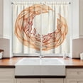 thumbnail image 2 of Ambesonne Bohemian Kitchen Curtains, Hippie Crescent Moon Shape, 55"x45", Burnt Orange and Peach, 2 of 3